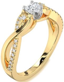 Diamond Platinum & Yellow Gold Heart Infinity Promise Ring