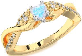 Diamond Amethyst Platinum & Yellow Gold Heart Infinity Promise Ring