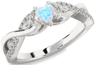 Diamond Amethyst Platinum Heart Infinity Promise Ring