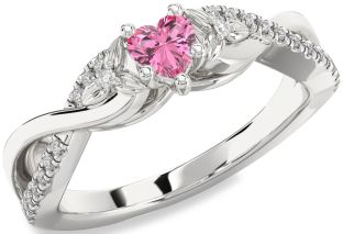 Diamond Amethyst Platinum Heart Infinity Promise Ring