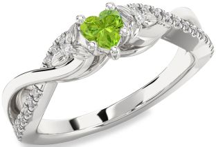 Diamond Amethyst Platinum Heart Infinity Promise Ring