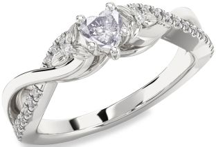 Diamond Amethyst Platinum Heart Infinity Promise Ring