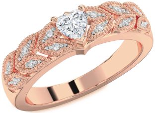 Diamond Rose Gold Heart Promise Ring