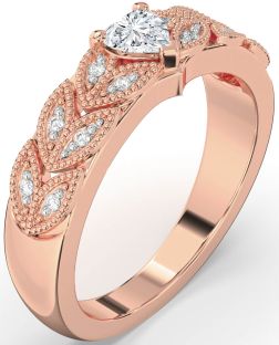 Diamond Rose Gold Heart Promise Ring