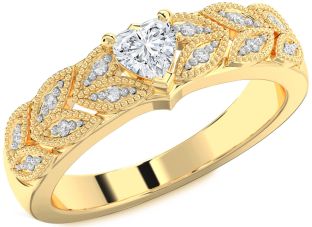 Diamond Gold Heart Promise Ring