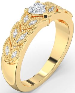 Diamond Gold Heart Promise Ring