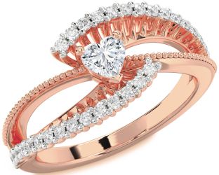 Diamond Rose Gold Heart Promise Ring