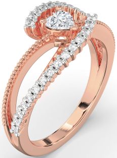Diamond Rose Gold Heart Promise Ring