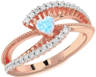 Diamond Amethyst Rose Gold Heart Promise Ring