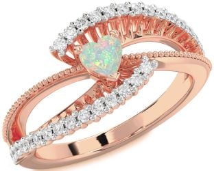 Diamond Amethyst Rose Gold Heart Promise Ring