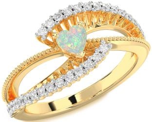 Diamond Amethyst Gold Heart Promise Ring