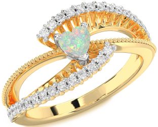 Diamond Amethyst Platinum & Yellow Gold Heart Promise Ring