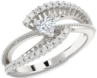 Diamond Platinum Heart Promise Ring