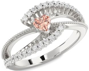 Diamond Amethyst Platinum Heart Promise Ring