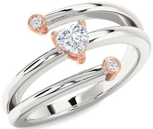 Diamond White Rose Gold Heart Promise Ring
