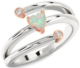 Diamond Amethyst Platinum & Rose Gold Heart Promise Ring