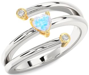 Diamond Amethyst Platinum & Yellow Gold Heart Promise Ring