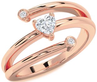 Diamond Rose Gold Heart Promise Ring