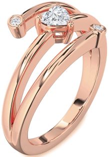 Diamond Rose Gold Heart Promise Ring