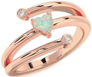 Diamond Amethyst Rose Gold Heart Promise Ring