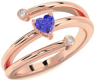 Diamond Amethyst Rose Gold Heart Promise Ring