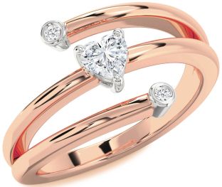 Diamond White Rose Gold Heart Promise Ring