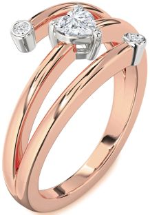 Diamond White Rose Gold Heart Promise Ring