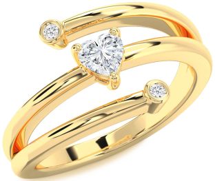 Diamond Gold Heart Promise Ring