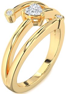 Diamond Gold Heart Promise Ring