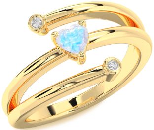 Diamond Amethyst Gold Heart Promise Ring