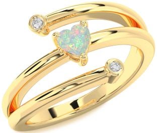 Diamond Amethyst Gold Heart Promise Ring