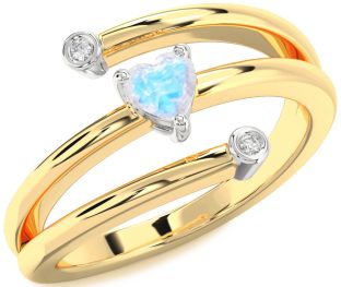 Diamond Amethyst Platinum & Yellow Gold Heart Promise Ring