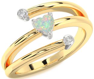 Diamond Amethyst Platinum & Yellow Gold Heart Promise Ring