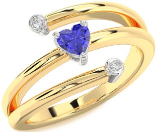 Diamond Amethyst Platinum & Yellow Gold Heart Promise Ring