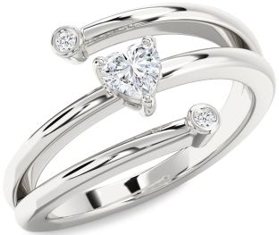 Diamond Platinum Heart Promise Ring