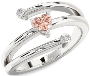 Diamond Amethyst Platinum Heart Promise Ring