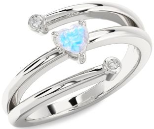 Diamond Amethyst Silver Heart Promise Ring