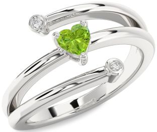 Diamond Amethyst Platinum Heart Promise Ring