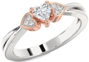 Diamond White Rose Gold Heart Promise Ring