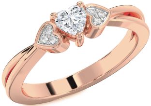 Diamond Rose Gold Heart Promise Ring
