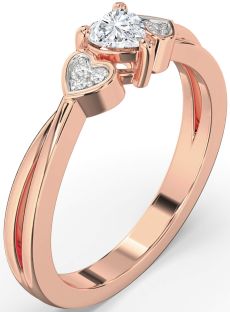 Diamond Rose Gold Heart Promise Ring