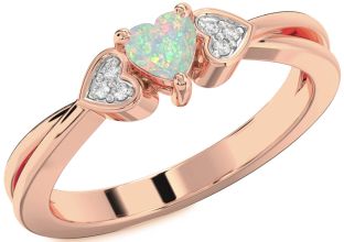 Diamond Amethyst Rose Gold Heart Promise Ring