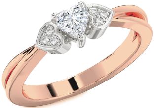 Diamond White Rose Gold Heart Promise Ring