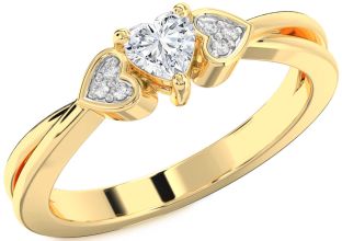 Diamond Gold Heart Promise Ring