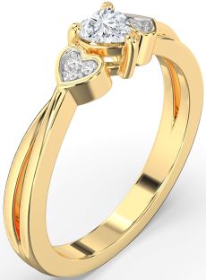 Diamond Gold Heart Promise Ring