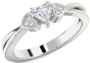 Diamond Platinum Heart Promise Ring