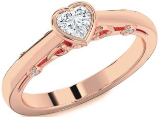 Diamond Rose Gold Heart Promise Ring