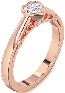 Diamond Rose Gold Heart Promise Ring