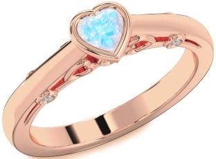 Diamond Amethyst Rose Gold Heart Promise Ring