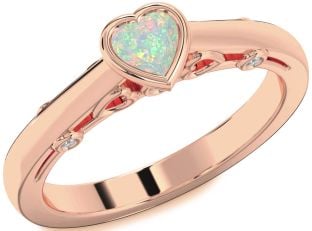 Diamond Amethyst Rose Gold Heart Promise Ring